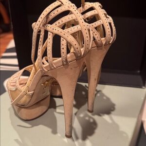 Charlotte Olympia Nude Strappy platform heels.38